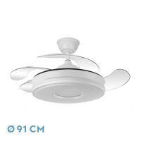 Ventilador Dc Dani 59w 6980lm Blanco 4aspas 6velocidades 91d 3000-4000-6000k Remot+reg.intensidad+memori+tempor