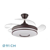 Ventilador Dc Dani Mini 59w Marron 4asp 91d 6980lm 3000-4000-6000k Reg.intensidad Remoto,memoria,temporizador