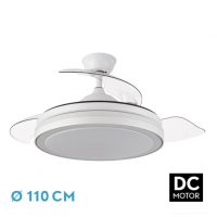 Ventilador Dc Esparta Plus 59w 6980lm Blanco 3 Aspas Desp. 107d 3 Colores C/Remoto+ Temporizador+ Memoria