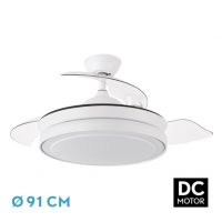 Ventilador Dc Esparta Mini Blanco 59w 6980lm 3asp.desp 91d 3000-4000-6000k Remoto+temporizador+memoria