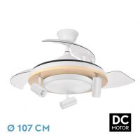 Ventilador Dc Gladiator 37+15w Blanco/haya 3asp.107d 3980lm 3000-4500-6500k Remoto+memoria+temporizador