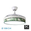 Ventilador Dc Moda 72w Blanco/hoja Verde 108d 3aspas 7200lm 3000k,4000k,6000k Remoto+memoria+temporizador - Imagen 2