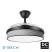 Ventilador Dc Moda 72w Negro/surco Gris 108d 3aspas 7200lm 3000k,4000k,6000k Remoto+memoria+temporizador - Imagen 2