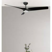 Ventilador Dc Niger 22w Negro 3aspas 132d 6vel. Regulable Intensidad 2180lm 3000k,4000k,6000k Remoto+temporizador+memoria