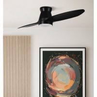 Ventilador Dc Nordic 24w 2400lm Negro 2 Aspas 132d 3000k,4500k,6000k, Remoto+temporizador+memoria