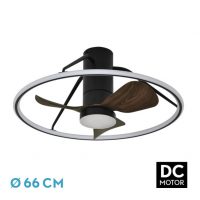 Ventilador Dc Oporto 46w Neg/marr 3asp.66d 4600lm 3000-4000-6000k 6vel Remot,tempo,3int.rg