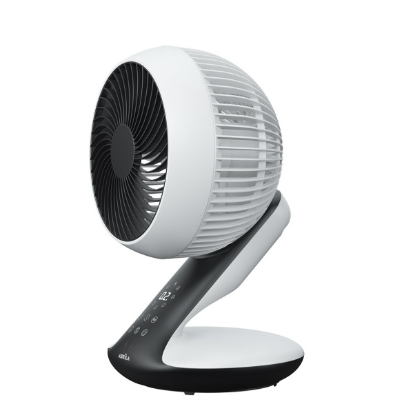 Ventilador Dc Sobremesa Miera Blanco/negro 20w 8vel Oscilacion 3d.remoto,temporizador 40,5x25,4x23,3cm