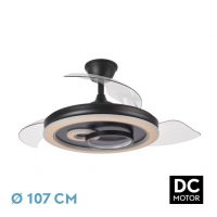 Ventilador Dc Sultan 68w Negro/madera 3asp.107d 4960lm 3000-4500-6500k Reg.intensidad+remoto+memoria+temporizador