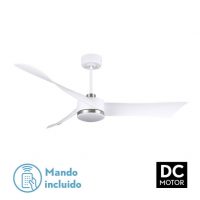 Ventilador Dc Tempel 26w Blanco/niquel 3 Aspas 132d 6vel. 3000k, 4000k, 6500k 2950lm C/remoto, Memoria Y Temporizador
