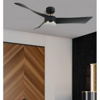 Ventilador Dc Tempel 26w Negro/cuero 3 Aspas 132d 6vel. 3000k, 4000k, 6500k 2950lm C/remoto, Memoria Y Temporizador