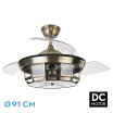 Ventilador Dc Tornado Mini Cuero 3xe27 91d 3aspas Desplegables 6velocidades C/remoto Y Temporizador - Imagen 2