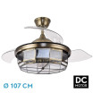 Ventilador Dc Tornado Cuero 5xe27 107d 3aspas Desplegables 6velocidades C/remoto Y Temporizador - Imagen 2