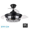 Ventilador Dc Tornado Mini Negro 3xe27 91d 3aspas Desplegables 6velocidades C/remoto Y Temporizador - Imagen 2