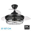 Ventilador Dc Tornado Negro 5xe27 107d 3aspas Desplegables 6velocidades C/remoto Y Temporizador - Imagen 2