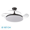 Ventilador Dc Tridente 59w Negro 4aspas Desp. 107d 6980lm Reg.intensidad Remoto+temporizador+memoria 3000-4000-6000k - Imagen 2