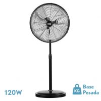 Ventilador De Pie Africo 120w Negro Regx55x55 Cm 3 Velocidades Fijo Y Rotatorio