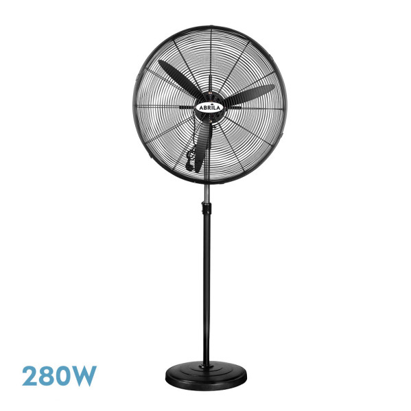 Ventilador De Pie Indust.tormenta Negro 3velocidades 280w 3aspas Fijo Y Rotatorio Regx81x81 Cm