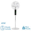 Ventilador De Pie Rodium Blanco 3vel 45w Regx43x40cm Oscilante 5asp.tactil C/remoto Y temporizador - Imagen 2