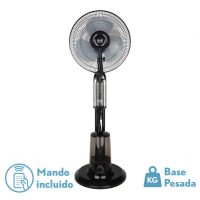 Ventilador De Pie Tromba Negro 3 Vel 80w Nebulizador Tanque De Agua 3L C/remoto Y Temporizador 120x45x40 Cm