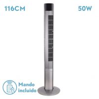 Ventilador De Torre Principe Plata 3vel 50w Remoto Oscilante Temporizador 116x32x32cm
