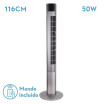 Ventilador De Torre Principe Plata 3vel 50w Remoto Oscilante Temporizador 116x32x32cm