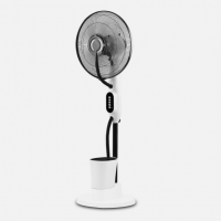Ventilador Humidificador Pie Iceberg Blanco/negro 80w 3velocidades 3aspas Nebulizador 125x43x38cm Tanque Agua 2,8l