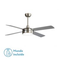 Ventilador Dc Nevery 26w Niquel 4 Aspas Haya/plata 122d 2950lm 3000-4000-6000k Remoto-temporizador-memoria 24