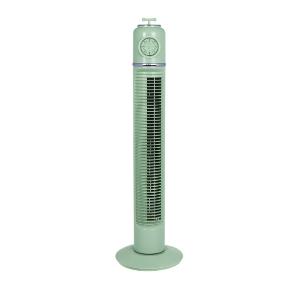 Ventilador Torre Huracan Verde 45w 3velocidades Temporizador Fijo Y Rotatorio 75x22x22cm