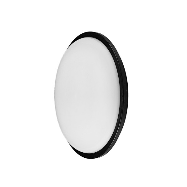 Aplique 12w 6500k Pirineo Redondo Negro Ip54 1176lm 16,5x16,5x5,5cm