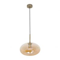 Colgante Pinap 1xe27 Cuero/ambar Regx28x28 Cm