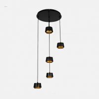 Plafon Domenica 5 X Gx53 Negro/oro 45w 4000k 4000lm Bombillas Incluidas Regx38x38cm