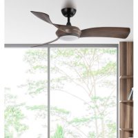 Ventilador Dc Cerdeña 30w 2950lm Negro/roble 3aspas 3000k,4500k,6000k Regulable Intensidad+ Remoto+ Temporizador+ Memoria