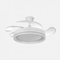 Ventilador Dc Cerrato Blanco 59w 4aspas Desplegables 107d 6980lm 6vel 3000k,4000k,6000k, Remoto+reg.intens.+temporizador+memoria