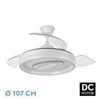 Ventilador Dc Maracana 57w Blanco 3asp.107d 5980lm 3000-4500-6500k Reg.intensidad+remoto+memoria+temporizador