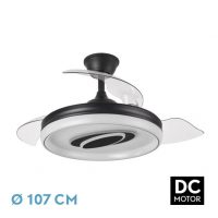 Ventilador Dc Maracana 57w Negro 3asp.107d 5980lm 3000-4500-6500k Reg.intensidad+remoto+memoria+temporizador