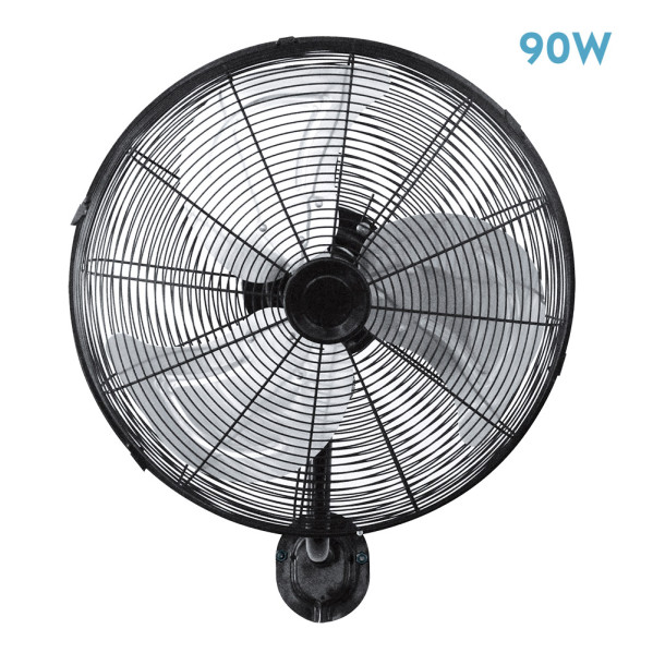 Ventilador Pared Arrecife 90w Negro/plata 45d 3 Velocidades Orientable Y Oscilante