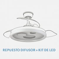 Difusor + Kit Led Ventilador Serie Turia