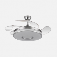 Ventilador Dani 59w 6980lm Niquel 4 Aspas Desplegables 6 Velocidades 106d 3000-4200-6500k Remoto, Reg.Int, Memori Y Tempor