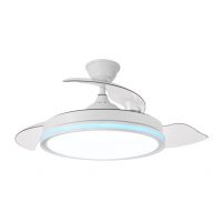 Ventilador Dc 59+7w Cacique Blanco 3asp 107d 6980l 3000-4500-6500k+rgb Remo+r.int+memo+temp