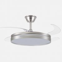 Ventilador Dc 59w Micenas Niquel 4asp.transp.106d 6velocidades 6980lm 3colores Remoto,reg.intensidad,memoria Y Temporizador 26