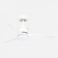 Ventilador Dc Barrax 18w Blanco 3aspas 6vel 106d Luz Opcional 2250lm 3000-4500-6500k Remoto+memoria+temporizador