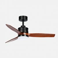 Ventilador Dc Barrax 18w Negro/roble 3aspas 6vel 106d Luz Opcional 2250lm 3000-4500-6500k Remoto+memoria+temporizador