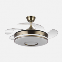 Ventilador Dc Dani 59w 6980lm Cuero 4aspas 6velocidades 91d 3000-4000-6000k Remot+reg.intensidad+memor+temporiz