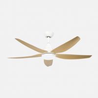 Ventilador Dc Elda 18w Blanco/haya 5aspas 6vel.144d 2250lm 3000-4500-6500k Remoto+memoria+temporizador