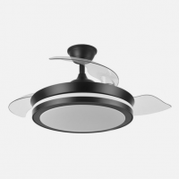 Ventilador Dc Esparta Negro Mini 59w 6980lm 91d 3asp.d Esp.3000-4000-6000k Remoto+tempor+memori