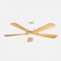 Ventilador Dc Letur 18w Blanco/haya 5aspas 6vel 132d Luz Opcional 2250lm 3000-4500-6500k Remoto+memoria+temporizador