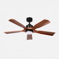 Ventilador Dc Letur 18w Negro/roble 5aspas 6vel 132d Luz Opcional 2250lm 3000-4500-6500k Remoto+memoria+temporizador