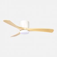 Ventilador Dc Paterna 18w Blanco/haya 3aspas 6vel 117d Luz Opcional 2250lm 3000-4500-6500k Remoto+memoria+temporizador