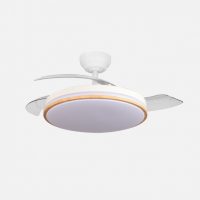 Ventilador Dc Relampago 60w Blanco/haya 3asp.107d 6980 Lm 36x48/107cm 3col.remoto+memoria+temporizador+reg.intensidad