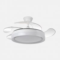 Ventilador Dc Zenit Blanco 59w 4aspas desplegables 107d 6980lm 6vel 3000k,4000k,6000k Remoto+reg.intens.+temporizador+memoria